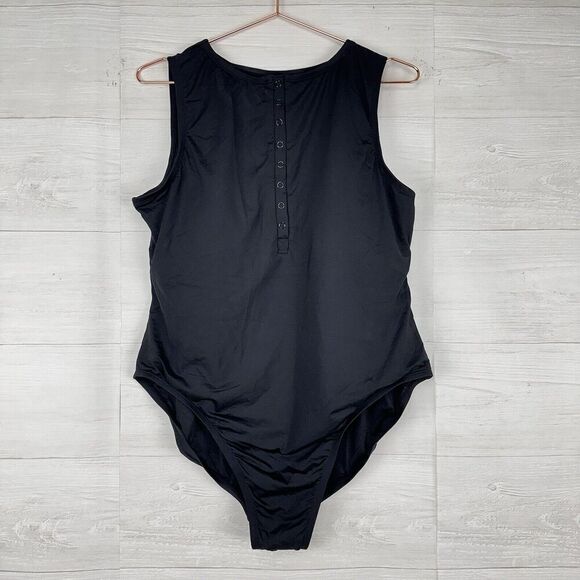 Andie Swim The Malibu One Piece Swimsuit XXL Black Front Snap Full Coverage NWT - Picture 14 of 16
